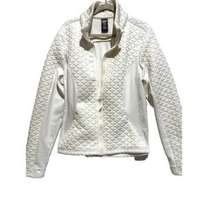 AVIA Womens Quilted Full Zip Jacket White Athleisure Activewear Size XXXL 22